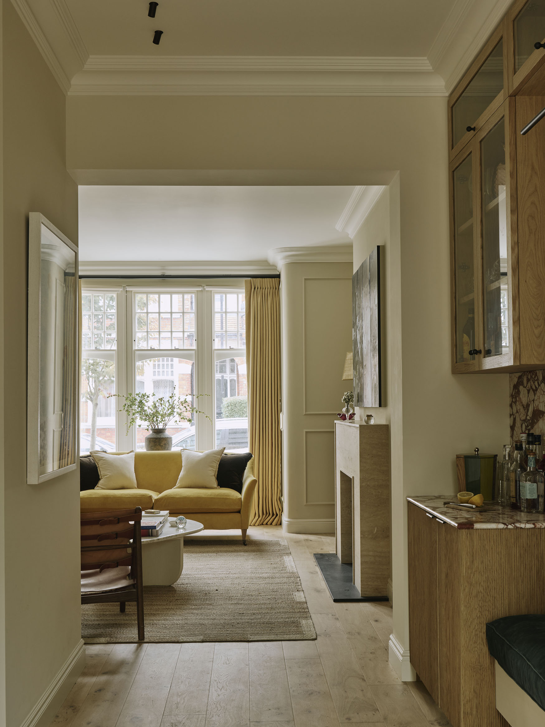 Looking into a sitting room, interior design by Studio Squire
