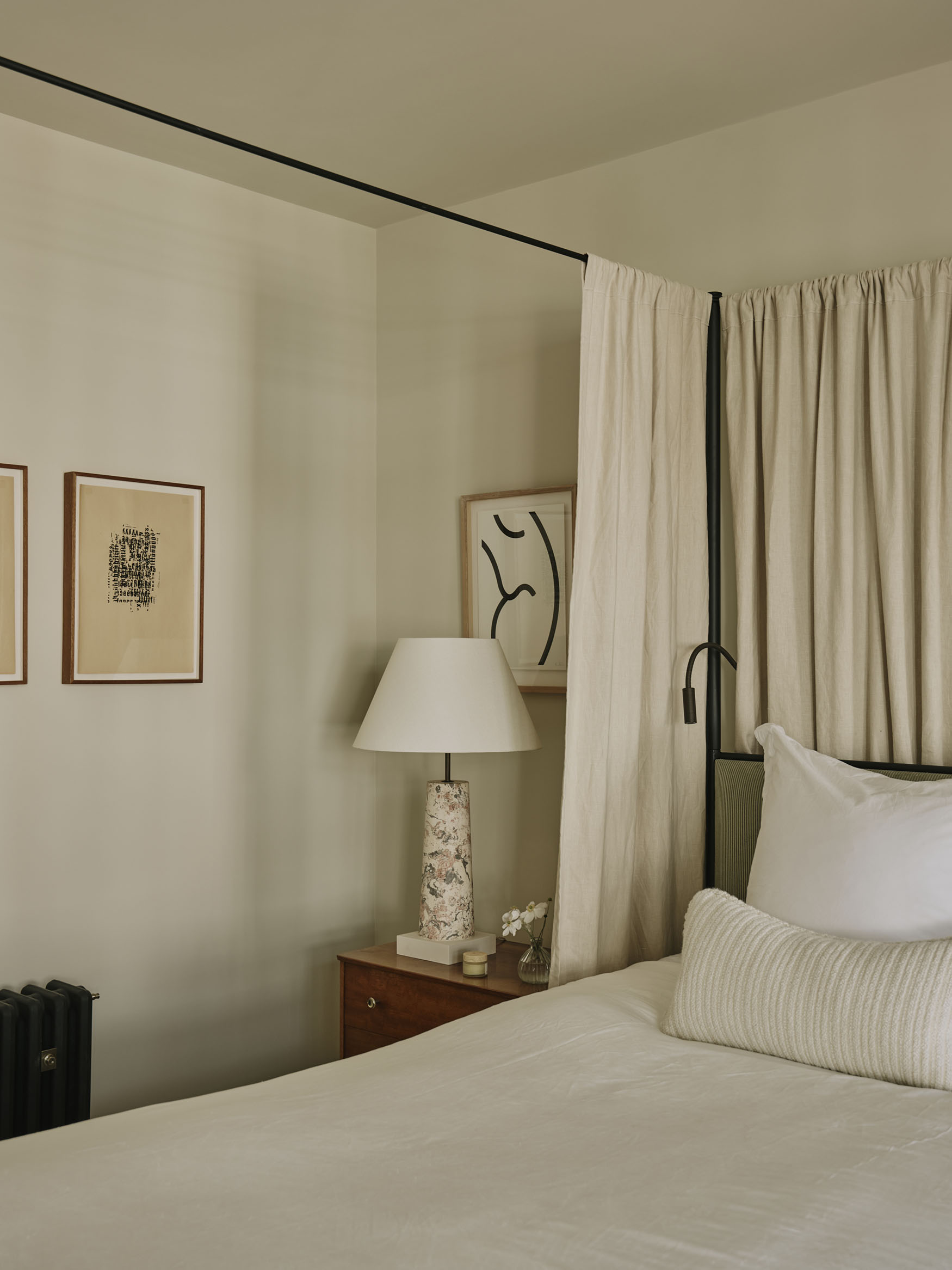 Detail of side table and lamp, interior design by Studio Squire